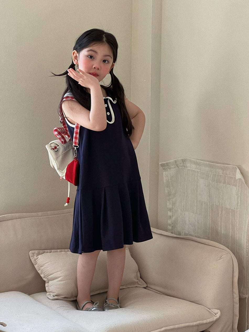 Girls Cotton Polo Pleated Skirt Dress Summer 2026