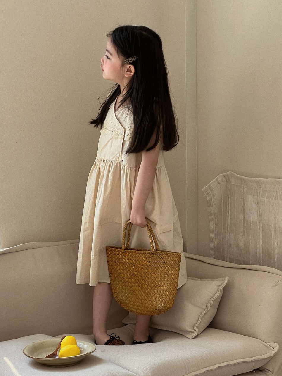 Girls Washed Cotton Sleeveless Dress Summer 2026