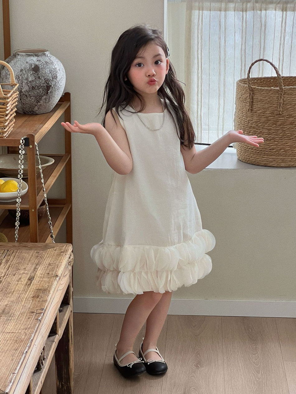 Girls Petal Vest Dress Korean Style Summer 2026