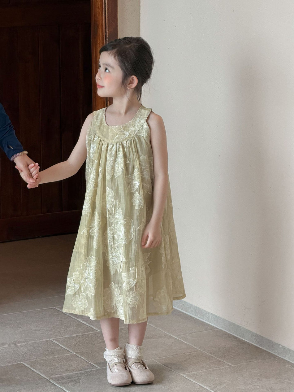 Girls Floral Vest A-Line Dress Mori Style 2026