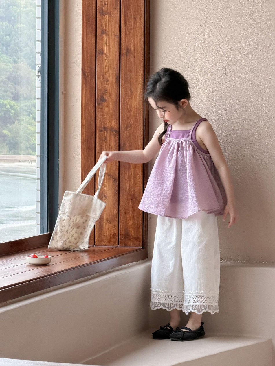Girls Purple 3-Piece Wide Leg Set Summer 2026