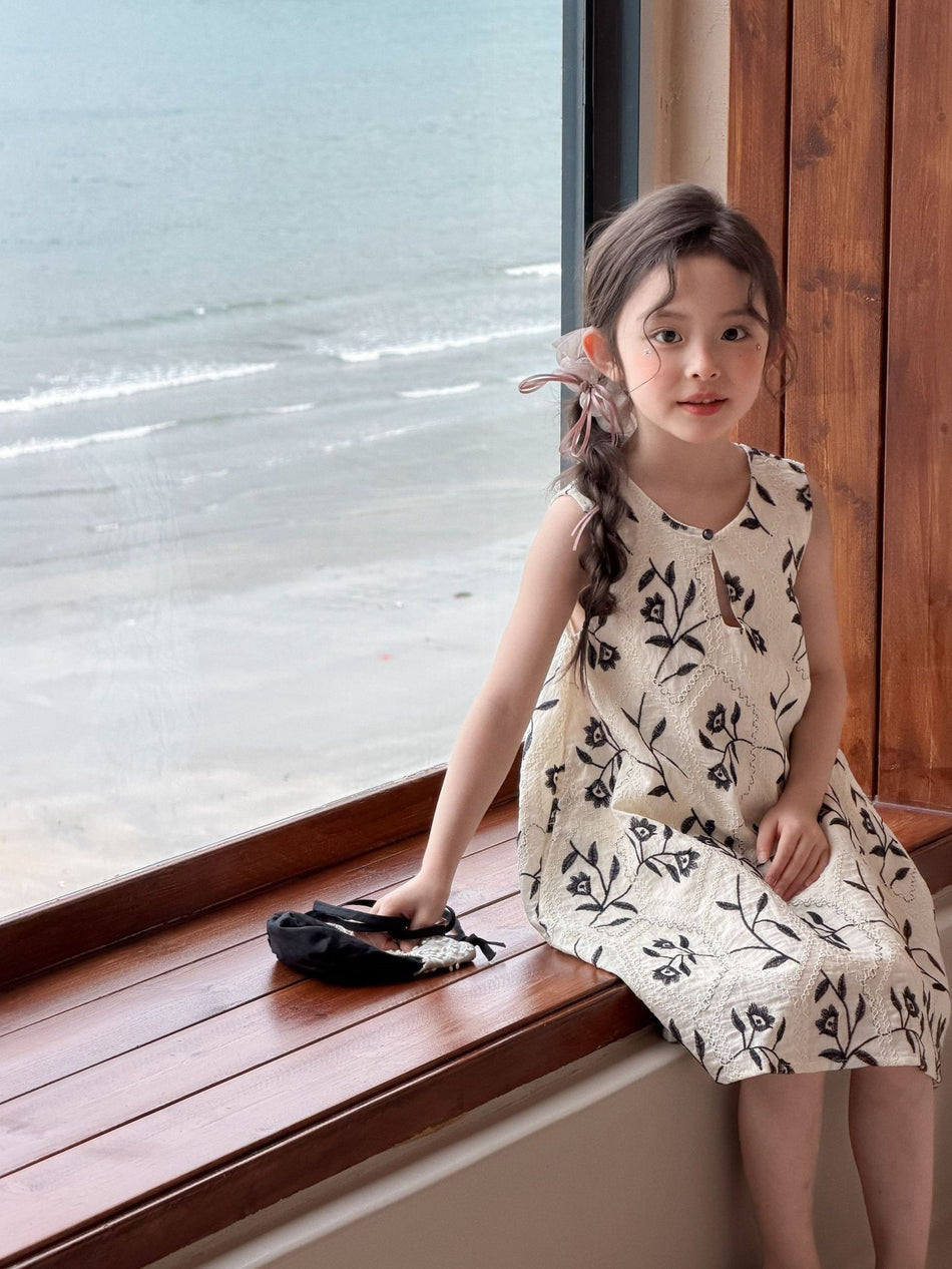 Beishang Girls French Embroidered Summer Dress