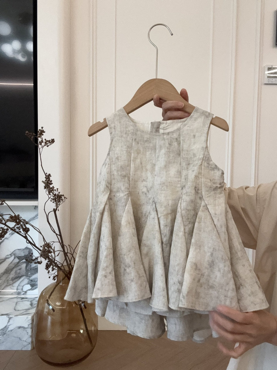 Girls Jacquard Tencel Summer Top & Shorts Set