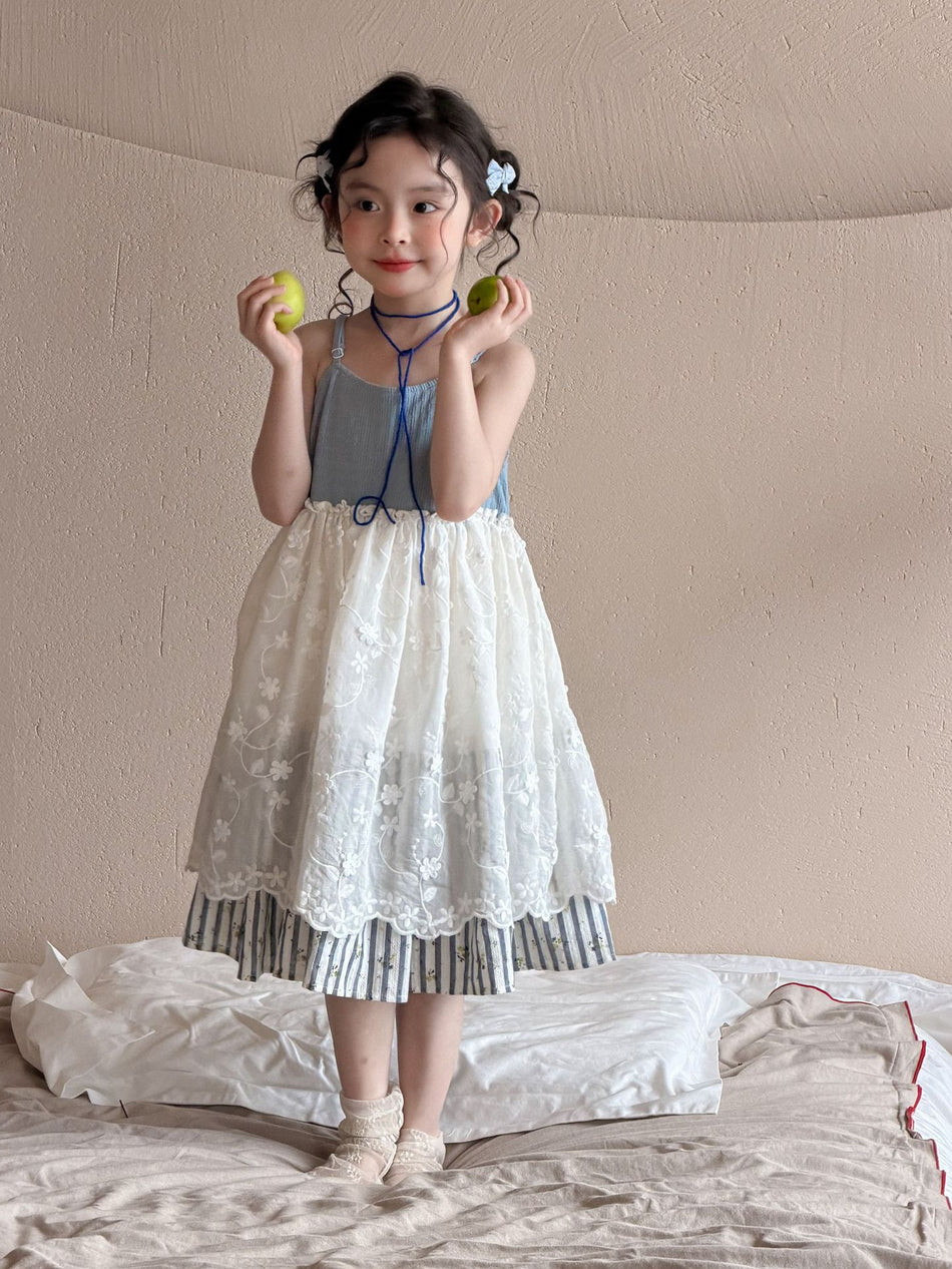 Muziqi Girls Mori Mesh Suspender Summer Dress