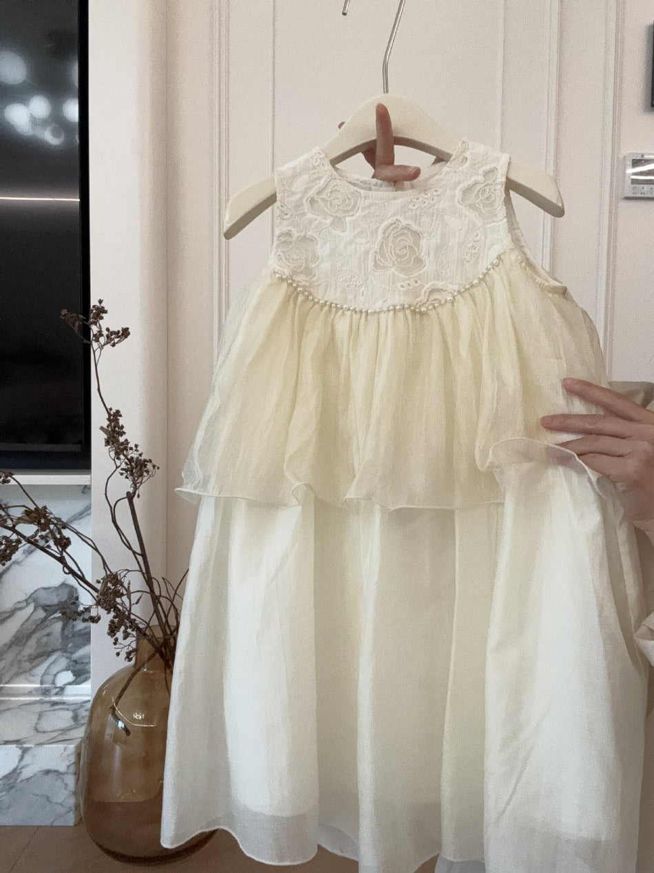 Girls Mesh Princess Fake 2-Piece Summer Dress