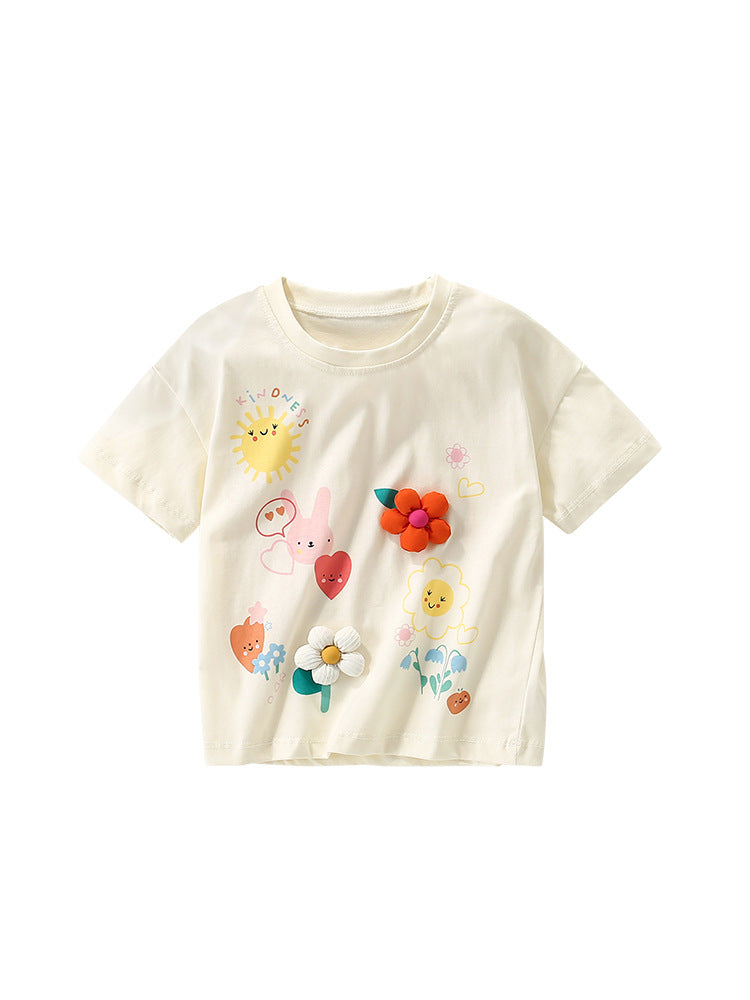 Malwee Girls Summer Cute Round Neck T-Shirt 2026