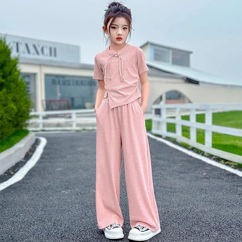 Girls National Style Summer 2-Piece Pants Set 2024