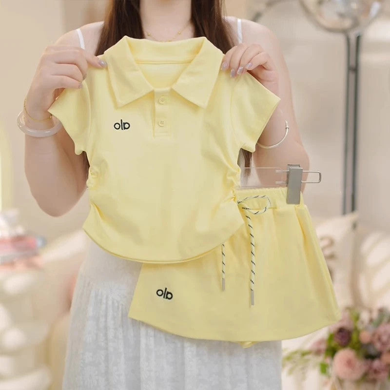 Girls Korean Solid Color Skirt Set Summer 2026