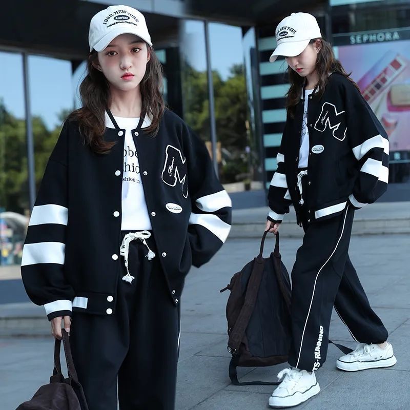 Girls Korean Cardigan Pants Set Spring Autumn 2026
