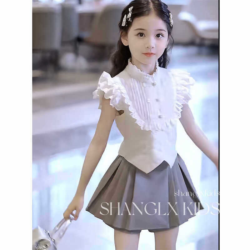 Girls Lace Top & Skirt Korean Style Summer Set