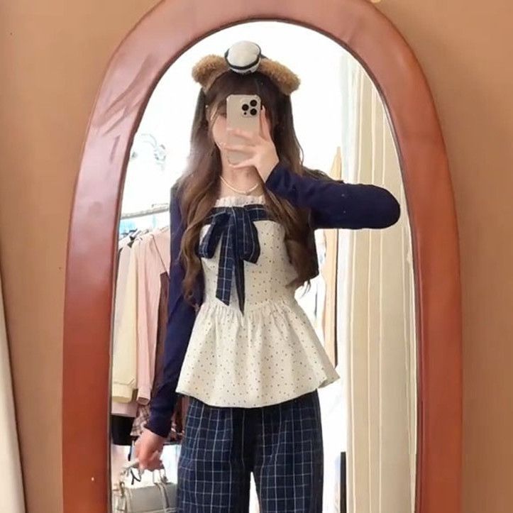 Girls Bow Cardigan 3-Piece Pants Set