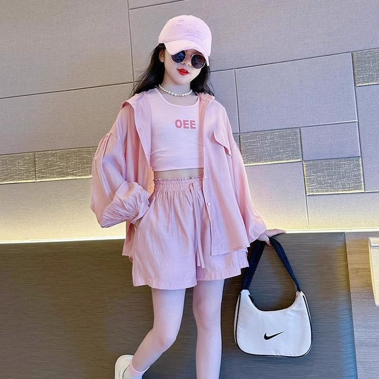 Girls Korean Sunscreen Jacket 3-Piece Set