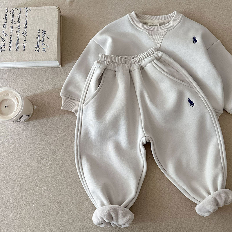 Korean Sports Hoodie & Fleece Pants Set