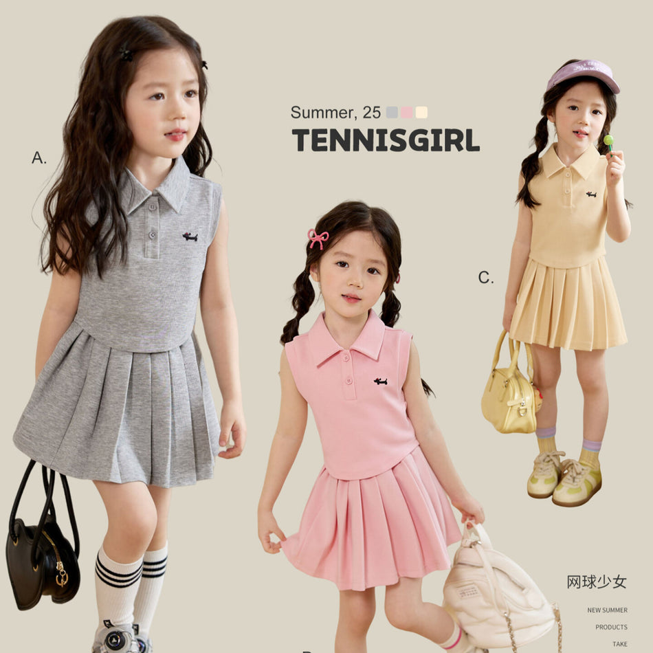 Girls Preppy Vest & Skirt Set