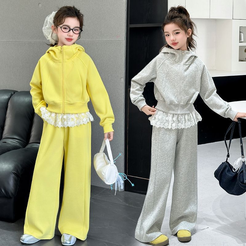 Girls Hooded Jacket & Culottes Set