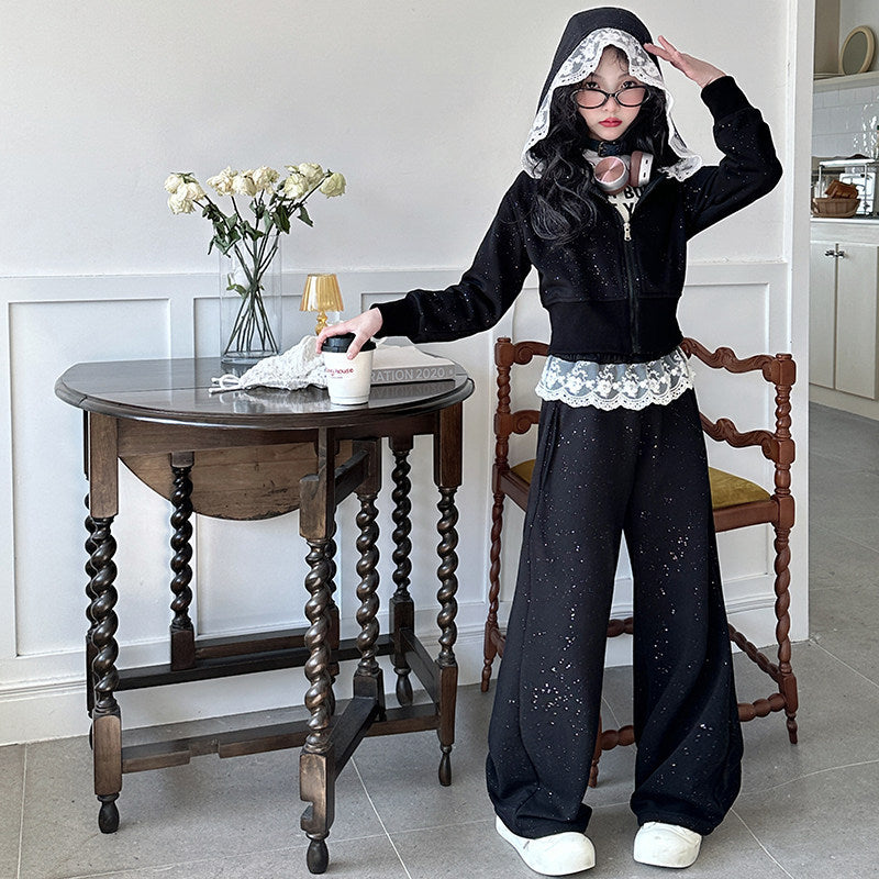 Girls Sweater & Wide Leg Pants Set