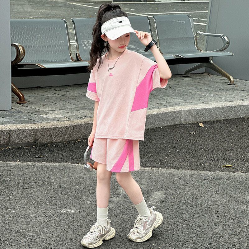 Girls Color Match T-Shirt & Shorts Set