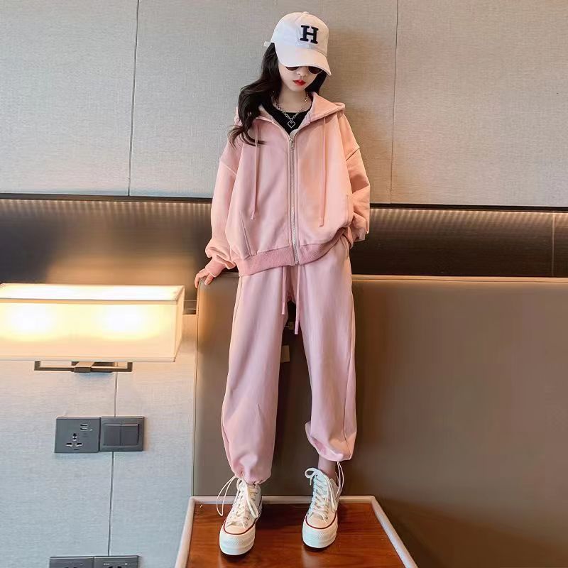 Girls Hooded Jacket & Pants Set