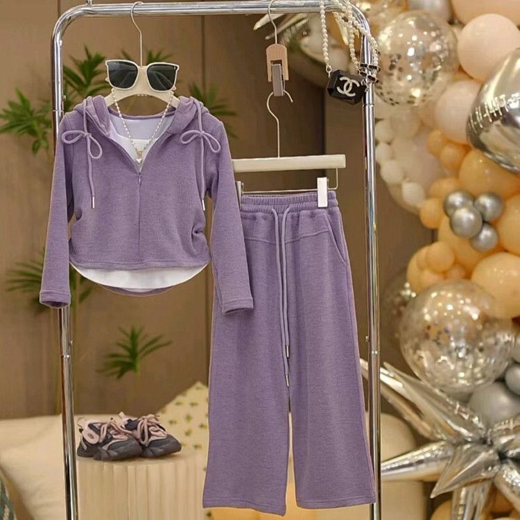 Girls Fake Two-Piece Pants Set