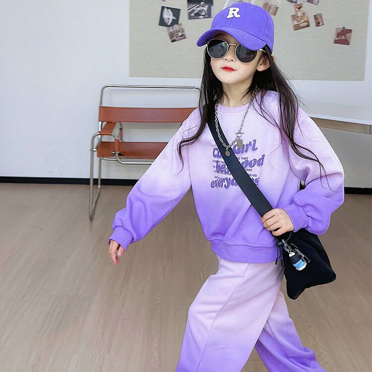 Girls Gradient Sweater Pants Set