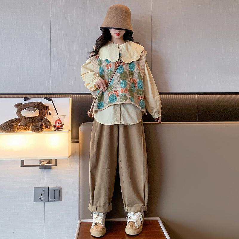 Girls Korean Layered Outfit Set – Spring Autumn Wear