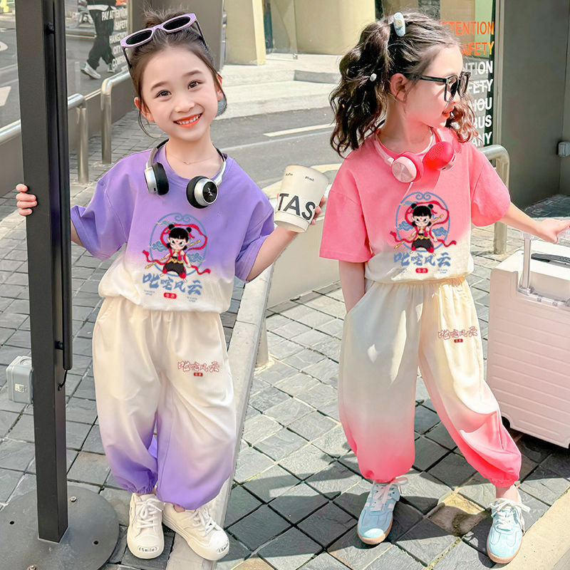 Girls Color Match Summer Set – Casual Two-Piece Outfit