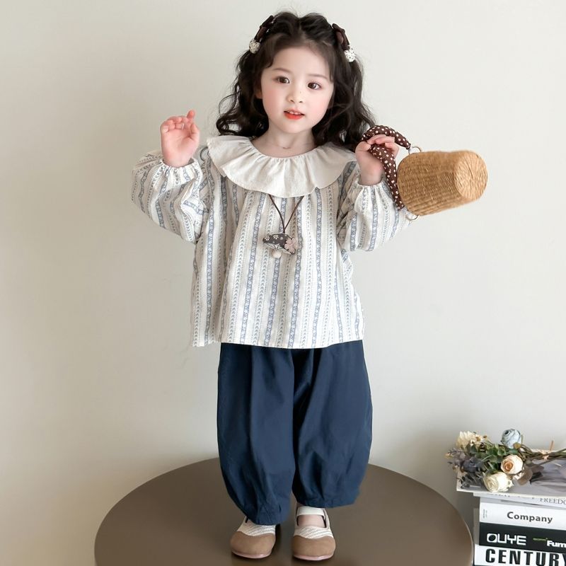 Girls Korean Doll Collar Set – Spring Autumn Outfit