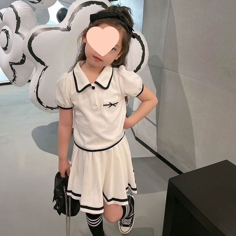 Girls College Style Dress Set – Summer Skirt Outfit