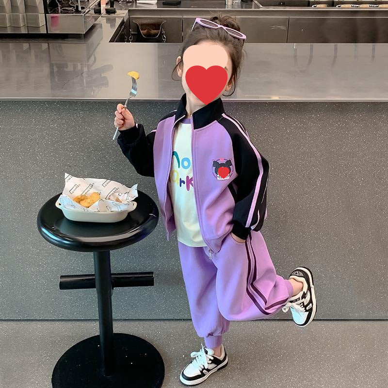 Girls Printed Sweat Set – Spring Autumn Outfit 2024