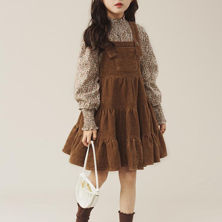 Girls Floral Suspender Skirt Set – Korean Spring Outfit