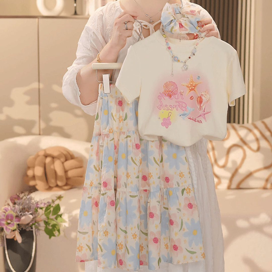 Girls Princess Skirt Set – Summer Two-Piece Outfit