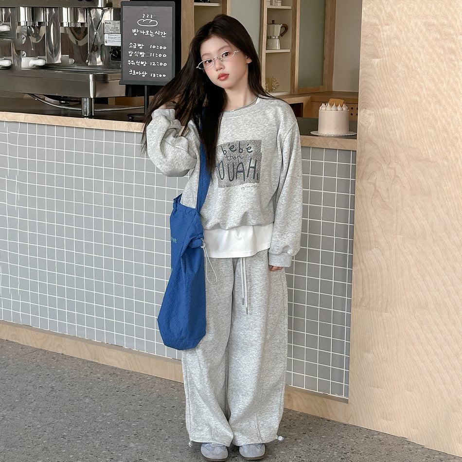 Girls Patchwork Sweater Set – Spring Autumn Outfit