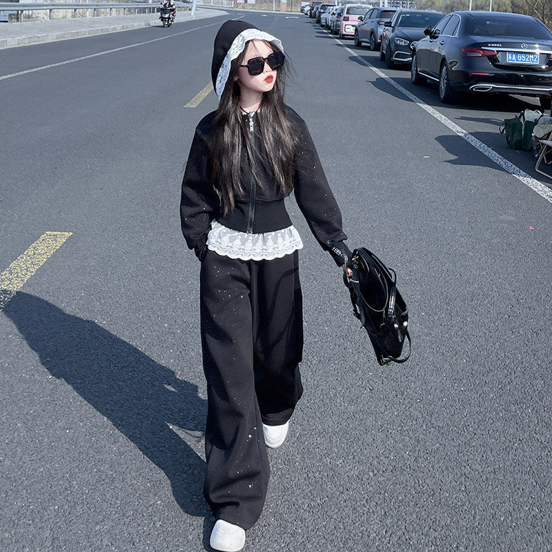 Girls Korean Sweater Set – Wide Leg Pants Outfit