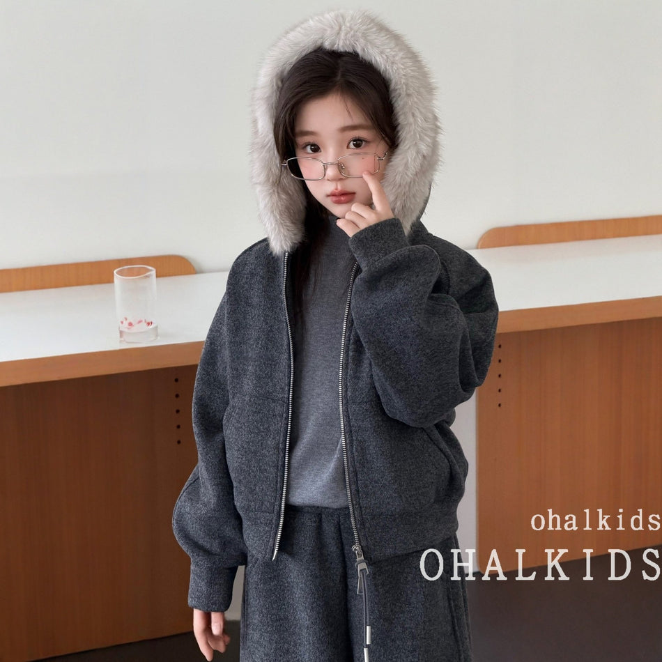 Girls Fleece Hoodie Set – Winter Pants Outfit