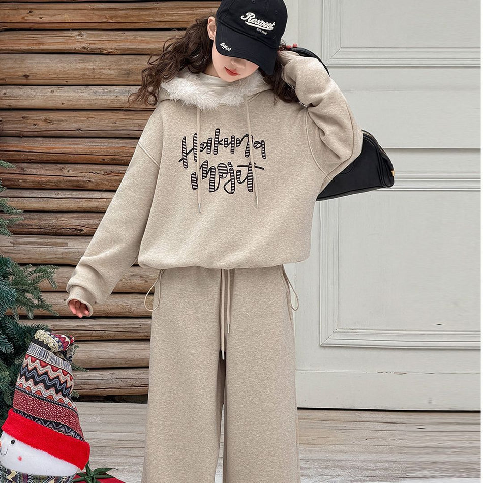 Girls Frayed Sweater Set – Winter Pants Outfit Suit