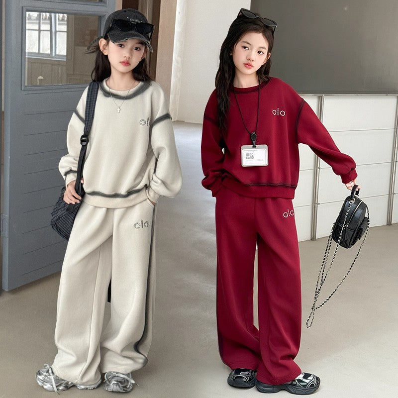 Girls Fleece Winter Set – New Year Pants Outfit