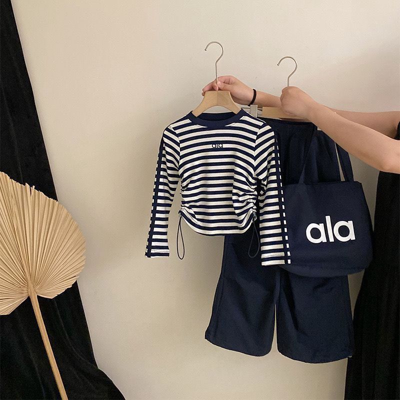 Girls Striped Shirt Set – Spring Autumn Outfit