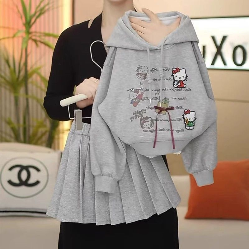 Girls Princess Hoodie Pleated Skirt Set