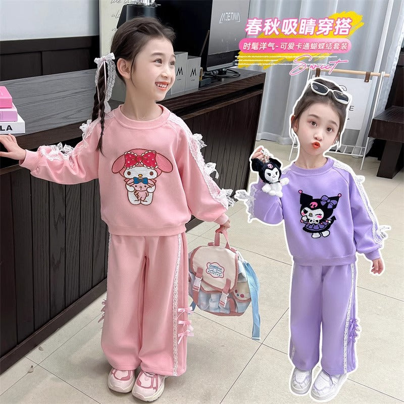 Baby Girl Korean Bow Two-Piece Set Spring Autumn