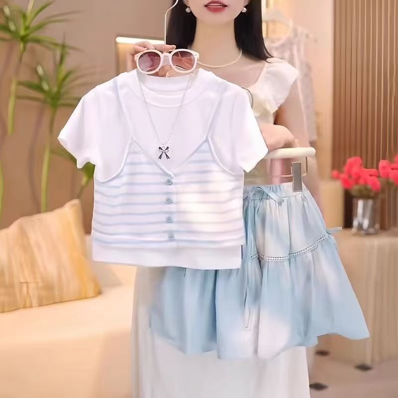 Girls Princess T-Shirt & Skirt Summer Set