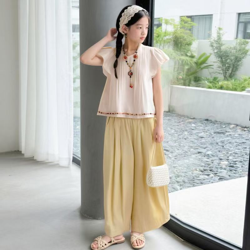 Girls Korean Yamamoto Pants Two-Piece Set
