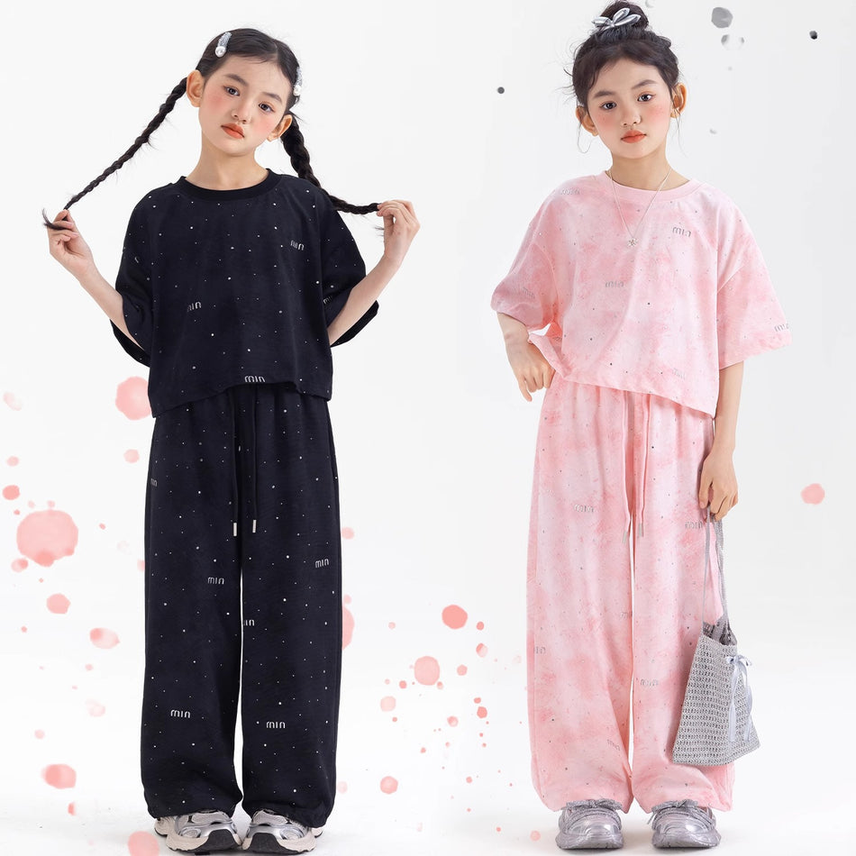 Girls Tie-Dye Pants Summer Two-Piece Set
