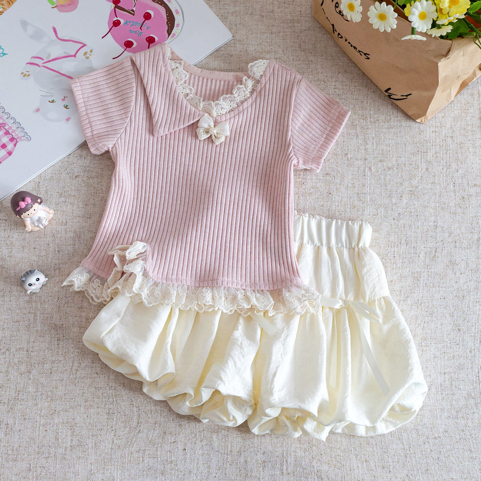 Girls Cute Summer Set – Korean Style Cartoon Outfit