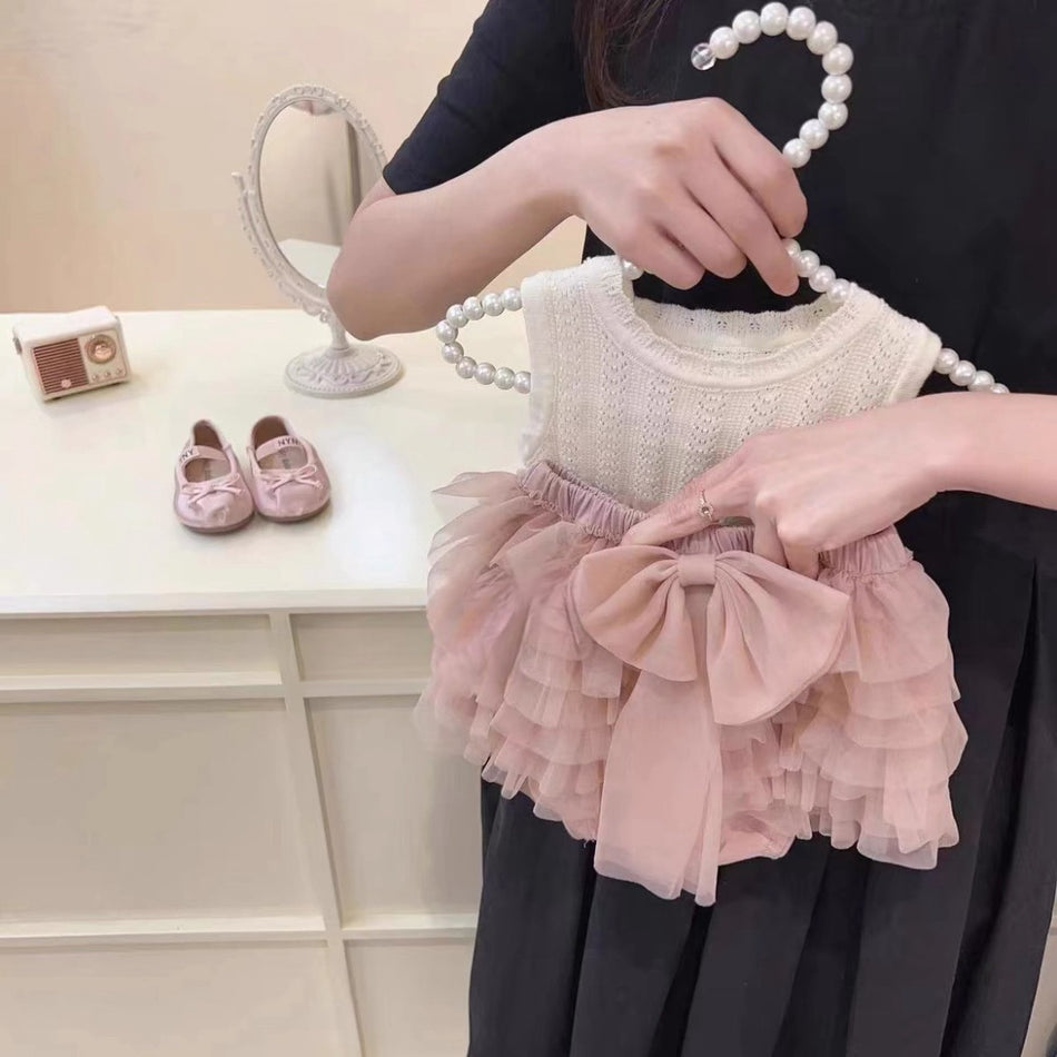 Baby Girls Knitted Cut Out Summer Skirt Set 2025