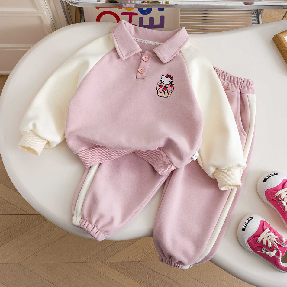 Baby Girls Sports Sweatshirt & Pants Set Autumn