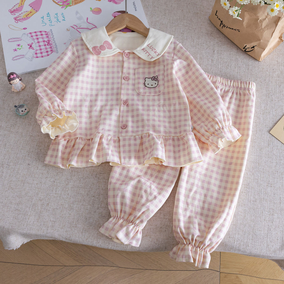 Baby Girls Korean Cartoon Pajama Set Spring Autumn