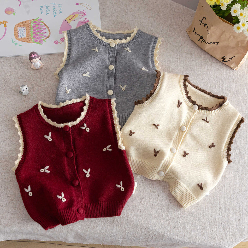 Baby Girls Knitted Vest Outerwear Autumn
