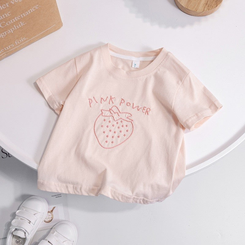 Girls Cotton Summer T-Shirt – Simple Casual Top