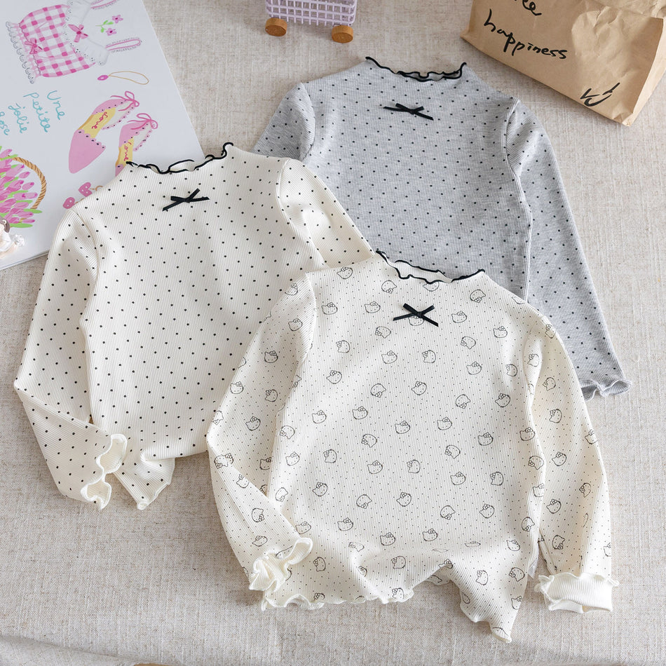 Girls Polka Dot Long Sleeve T-Shirt – Cute Spring Top
