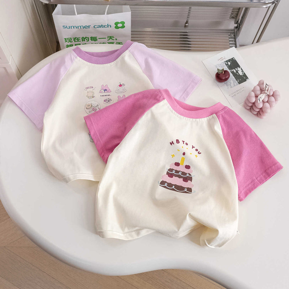 Girls Cute Cartoon T-Shirt – Stylish Summer Top